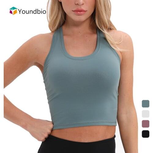YOUNDBIO Woman 2021 Slim Yoga Vest Crop Tops Fitness Sexy Camisole Sleeveless Backless Gym Push Up Workout Female Tank Tops