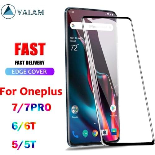 VALAM Tempered Glass For Oneplus 7 Pro 7T 6 6T 5T 5 Screen Protector Full Cover Glass Protective Glass For Onplus 7 Pro 7T Glass