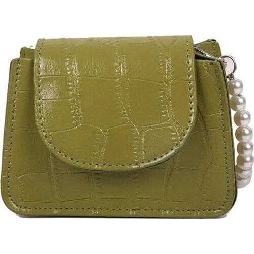 Green Handbag Women Shoulder Bag Chain Crossbody Bag Mini Tote Small PU Leather Purses Small Shoulder Messenger Bags Travel