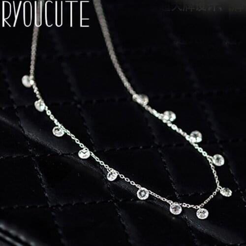 Punk Vintage Silver Color Zircon Beads Necklaces Pendants For Women Gifts Statement Necklaces Colar 2019