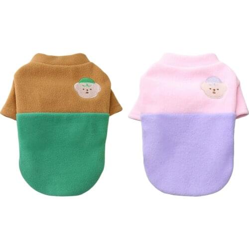 Winter Fleece Pet Dog Clothes Cartoon Bear Puppy Clothing French Bulldog Coat Pug Costumes Jacket For Small Dogs Chihuahua Vest