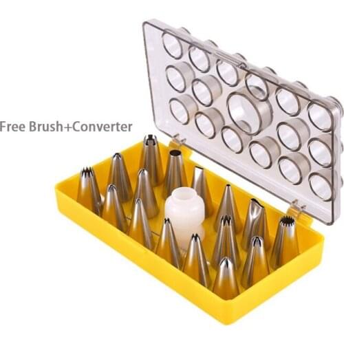 16pc/set DIY Decorating Tip Sets Stainless Steel Icing Piping Nozzles Set Cream Flower Reusable Mouth Nozzle For Cake Decoration