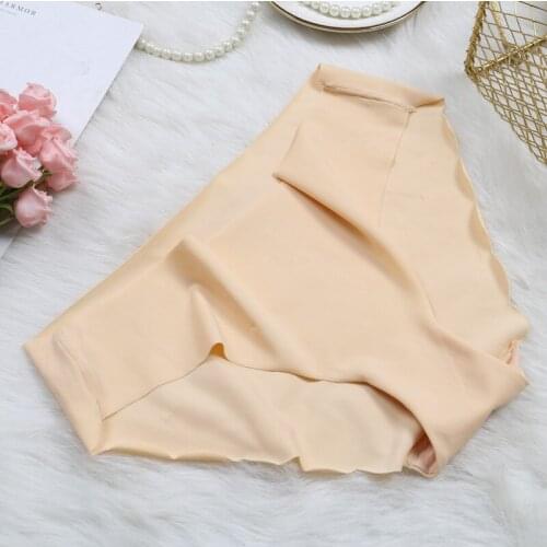 2020 Womens Sexy Seamless Briefs Low-Rise Soft Underwear Women Solid Panties Female Ultra-thin Plus Size Ladies Panties