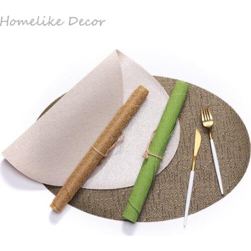 4pcs/lot PVC Table Mat Oval Placemat Waterproof Tablecloth Coaster Pad Napkin Heat Insulation Mat Dinner Table Pad 45x30cm