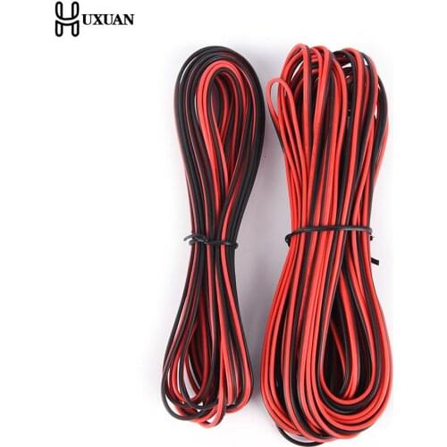 5m/10m/lot 22awg 2pin 5050 3528 Rgb Led Strip Wire Extend Red Black Cable Cord Cable Electrical Wire Cb-22awg-rb