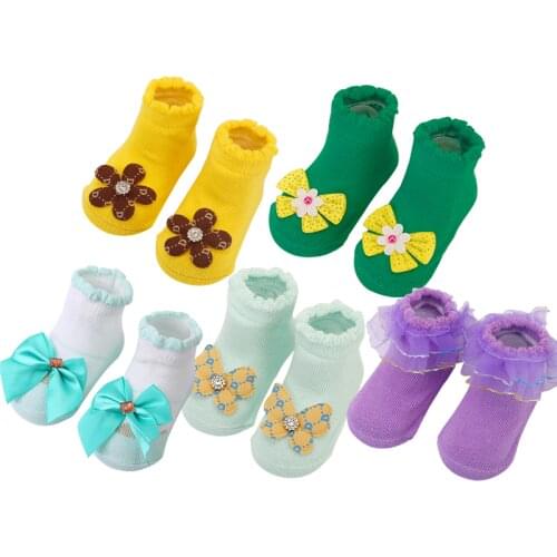 5 Pairs/lot Newborn Baby Socks Infant Cotton Socks Baby Girls Lovely Short Socks Clothes Accessories For 0-6,6-12,12-24 Month