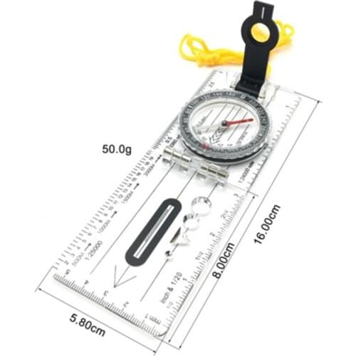 50pcs practical Multifunction Outdoor Survival Camping Compass Hiking Ruler Map Scale