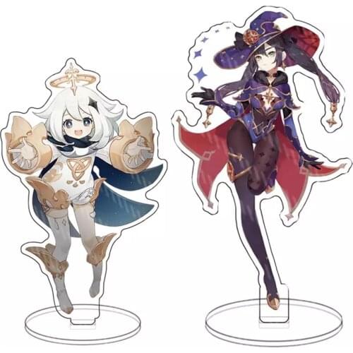 Anime Character Genshin Impact Diluc Venti Klee Neutral Cosplay Acrylic Stand Model Tray Decoration Barbara Cute Standing Gift