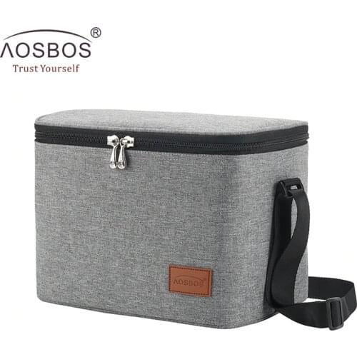 Aosbos Fashion Portable Thermal Lunch Bags for Women Kids Men Multifunction Food Picnic Cooler Box Insulated Tote Bag Storage