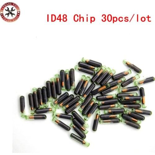 30pcs/lot ID48 auto transponder chip ID 48 Car Key Chip 48 glass tube for VW for AUDI for Passat for Skoda for Golf