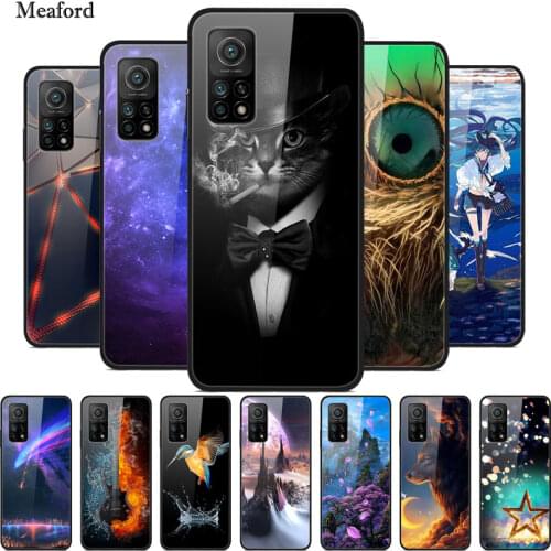 Phone Case For Xiaomi Mi 10T Pro Case Glass Plastic Hard Back Cover For Xiaomi Mi 10T Cases Mi10T Pro 10 T Funda Capa Bumper