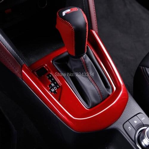 For Mazda 2/Mazda 2 Demio 2016 2017 2018 ABS Interior Red Gear Shift Head Cover Shift Knob Sticker Trim Car Styling Accessories