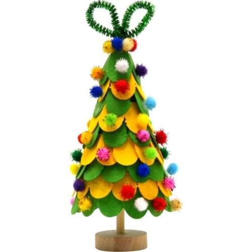 Homemade Kids Decorate Gifts Toy Activity DIY Christmas Tree Detachable Non-woven Wall Hanging Ornaments Christmas Wall Sticker