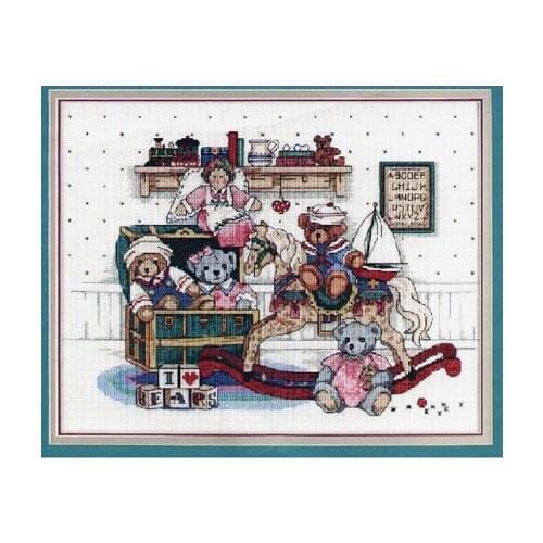 Egypt cotton Lovely Counted Cross Stitch Kit Cuddly Bear Bunch I Love Bears dim 03783 3783