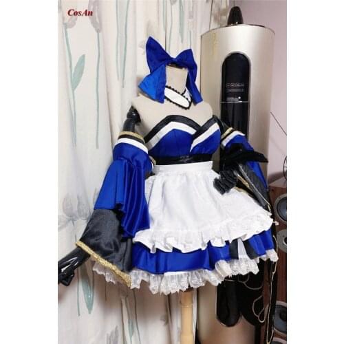 Hot Game Fate/Grand Order Tamamo No Mae Cosplay Costume Lovely Blue Maid Outfit Activity Party Role Play Clothing Custom-Make