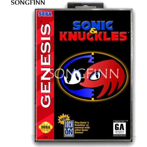 16 bit MD Memory Card With Box for Sega Mega Drive for Genesis Megadrive - Sonic & Knuckles