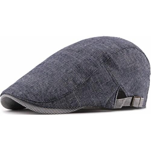 Summer Solid Color Newsboy Caps Men Cotton Flat Peaked Cap Women Painter Beret Hats 10