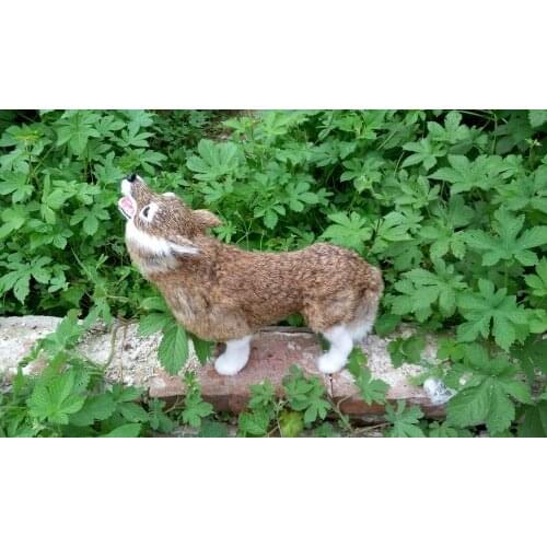 Simulation wolf about 30x28cm model,polyethylene&furs toy,home decoration toy Xmas gift w4241
