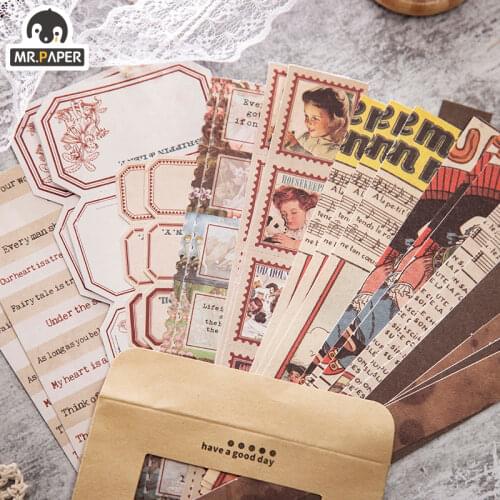 Mr.Paper 8 Designs Fetish Small Handbook Series Retro Material Sticker Pack Creative Handbook Decoration DIY Sticker