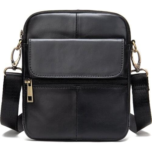 Mens Leather Bag Thin Designer Bags Genuine Leather Mens Shoulder Bag Male Small Phone Bag for Men Crossbody Bag