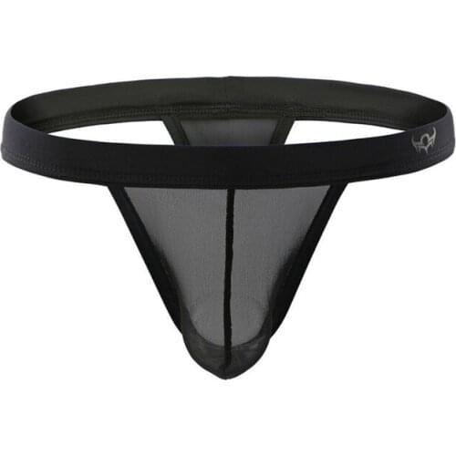 Mens Low Rise Underwear Briefs Sexy Breathable Mesh Thong See Through Lingerie Underpants Male Clothes New U Convex Panties