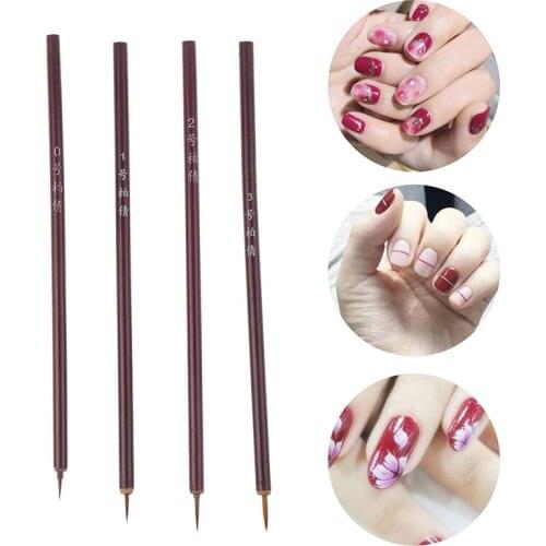 New Small Brush Nail Tools Bamboo Handle Nail Art Painting Brushes Nail Liner Brush DIY Manicure