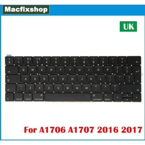 Original Test A1706 A1707 Keyboard UK For Macbook Pro 13.3 15 inch A1707 A1706 UK Keyboard 2016 2017 MLH12 MPXV2 EMC3071 EMC3163