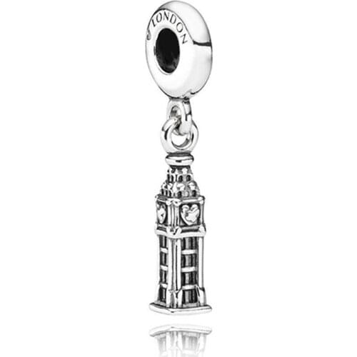 London Elizabeth Clock Tower Pendant Fit Original Pandora Charms Bracelet The Big Ben Beads DIY Jewelry for Women Bangles Dangle