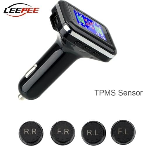 TPMS Sensors Car Tire Pressure Monitoring System Tyre Diagnostic Kit Cigarette Lighter Wireless Digital Display Auto Accessories