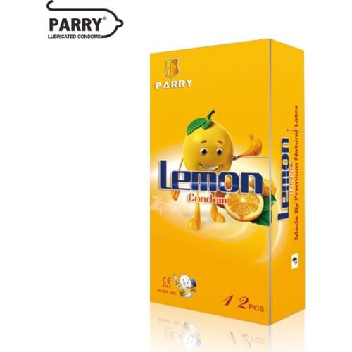 PARRY CONDOMS 12PCS Super Lubricating Condom Men Add Lemon Fruit Fragrance To More Fun Skin Friendly