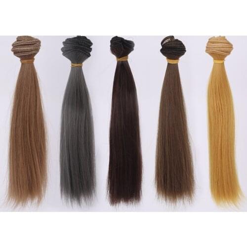 1pcs 20*100cm high temperature fiber straight hair For Russian Handmade 1/3 1/4 1/6 1/8 1/12 BJD Dolls DIY Wig Doll Accessories