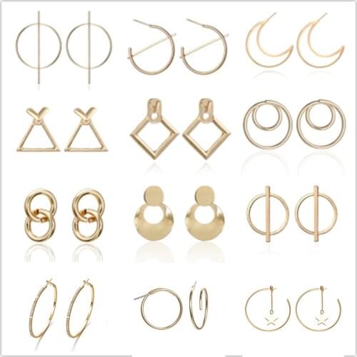 New Pearl Dangle Earrings For Women 2019 Fashion Geometric Leaves Triangle Drop Earring Female Brincos Jewelry