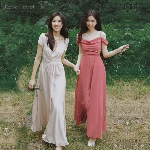 Chiffon Long Bridesmaid Dresses Floor Length Maid Of Honor Gowns Charming Formal Gowns DB045