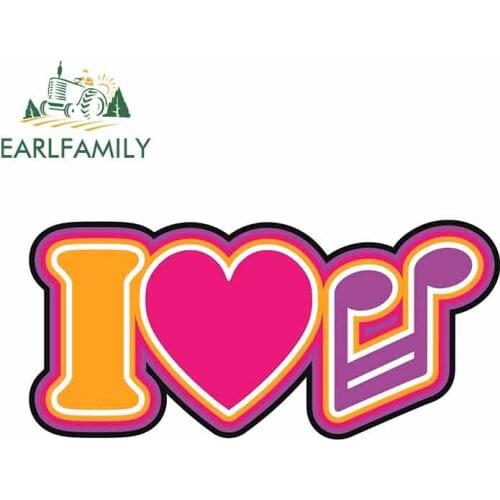 EARLFAMILY 13cm x 6.1cm for I Love Music Funny Car Stickers Vinyl Waterproof RV VAN Car Accessories JDM Anime Sign Logo