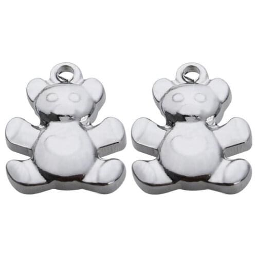 10pcs/lot 11*15mm bear stainless steel Connector Metal Alloy Pendant For DIY bracelet Jewelry Making xge4s