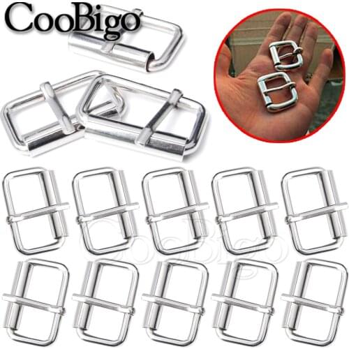 10pcs Pin Belt Roller Buckles Metal Silver for Webbing Strap Belt Bag Leather Repair Craft Hardware DIY Accessrioes 25.5mm