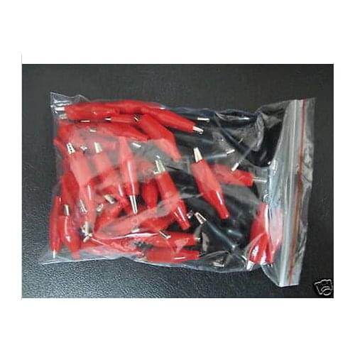 100pcs 1.5" red black Insulated Alligator Crocodile Test Clip