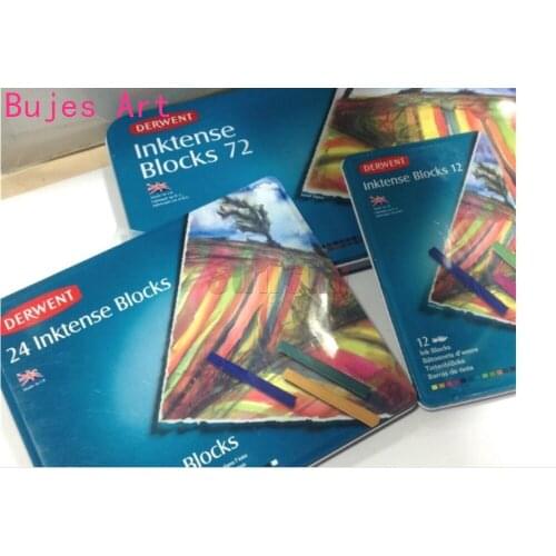 12//24/36/72 artist Cor do Chumbo lapis de cor Watercolor bar Derwent Inktense blocks water stickers draw Pencil tin box