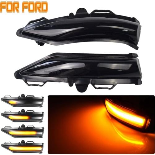 2pcs New For Ford Fiesta MK8 19+ Rearview Mirror Streamer Lights LED Side Wing Dynamic Turn Signal Light Blinker Indicator