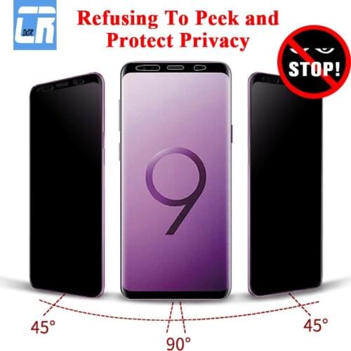 3D Full Curved Anti Spy Tempered Glass for Samsung Galaxy S20 S10 S9 S8 Plus Note 8 9 10 Plus Protect Privacy Screen Protector