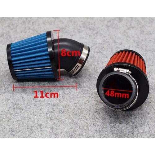 48MM Universal curved mouuth Air Filter Motorcycle ATV Scooter Pit Bike Air Cleaner Intake Filter For Honda Yamaha blue red