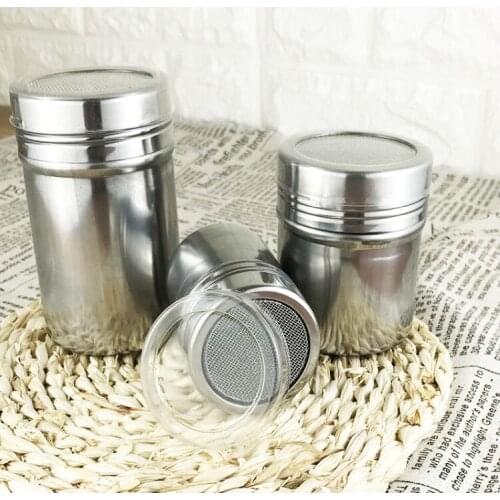 5cm Diam Stainless Steel Powder Sprinkle Extinguishers Tank Gauze Bucket Cocoa Powder Cinnamon Powder Dusting Cans New