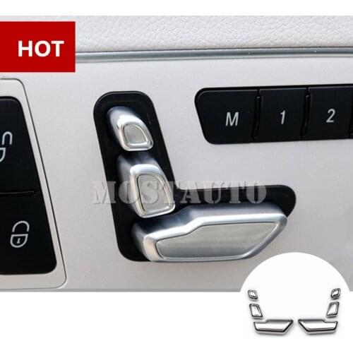 For Benz C Class W204 Inner Door Seat Adjust Button Switch Cover 2008-2013 6pcs Car Accessories Interior Car Decor Car Trim