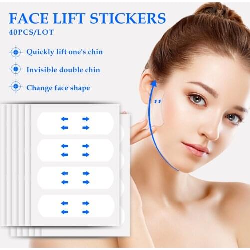 80PCS Face Lift Tape Anti-wrinkle Sagging Stickers Skin Tighten V-shaped Slimming Tape Invisible Breathable Thin Chin Patch