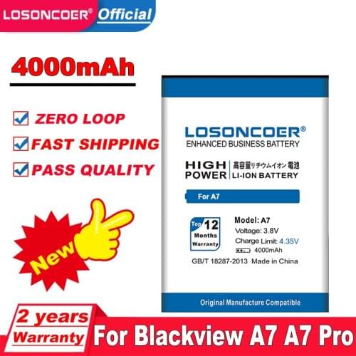LOSONCOER 4000mAh A7 Battery For Blackview A7 A7 Pro Battery+Tracking Number