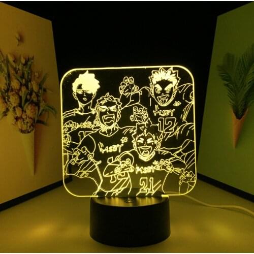 Anime Haikyuu Light 3D LED Lamp for Kids Birthday Gift Child Bedroom Decor Night Light Manga Gadget Lamp Haikyuu