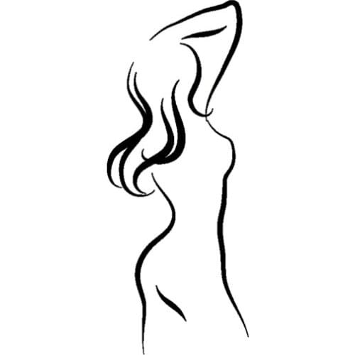 Car Stickers Sexy Girl Figure Advanced Design Style Car Decoration Accessories PVC Stickers Waterproof Black/white, 13cm*5cm