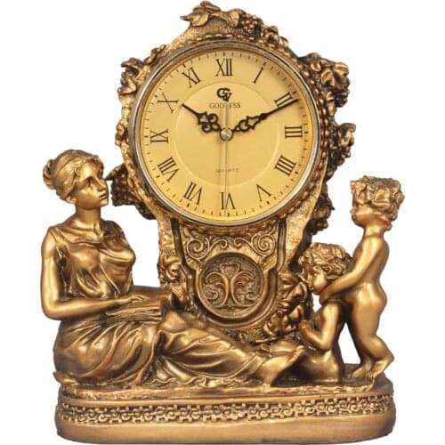 Clocks Watches European Living Room Resin Seat Clocks Silent Clock Desktop Arrangements Creative Clocks