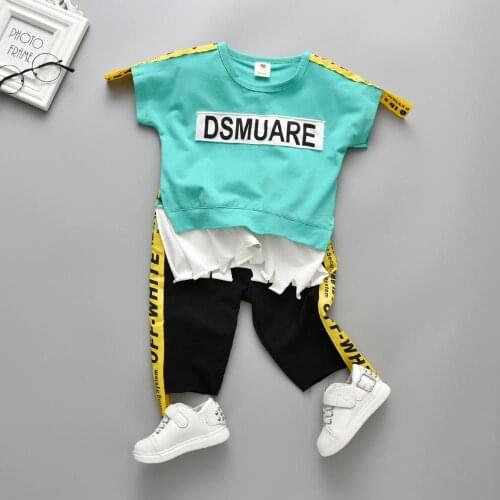 Girls Short Sleeve Cartoon Elephant T-shirts+Shorts 2PCS Clothing Sets Casual Plaids Design Summer Clothing Sets