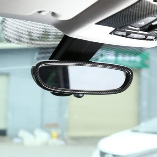 Carbon ABS Chrome Interior Rearview Mirror Frame Cover Trim Car Accessories For BMW X1 F48 2016-2018 1 Series F20 2011-2015 1pc